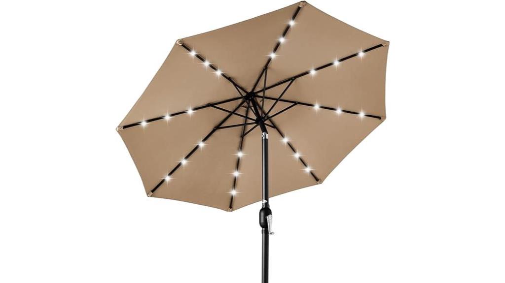 10ft led lighted patio umbrella