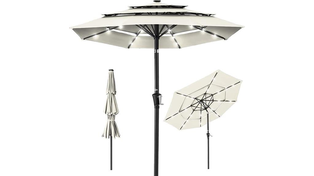 10ft solar patio umbrella