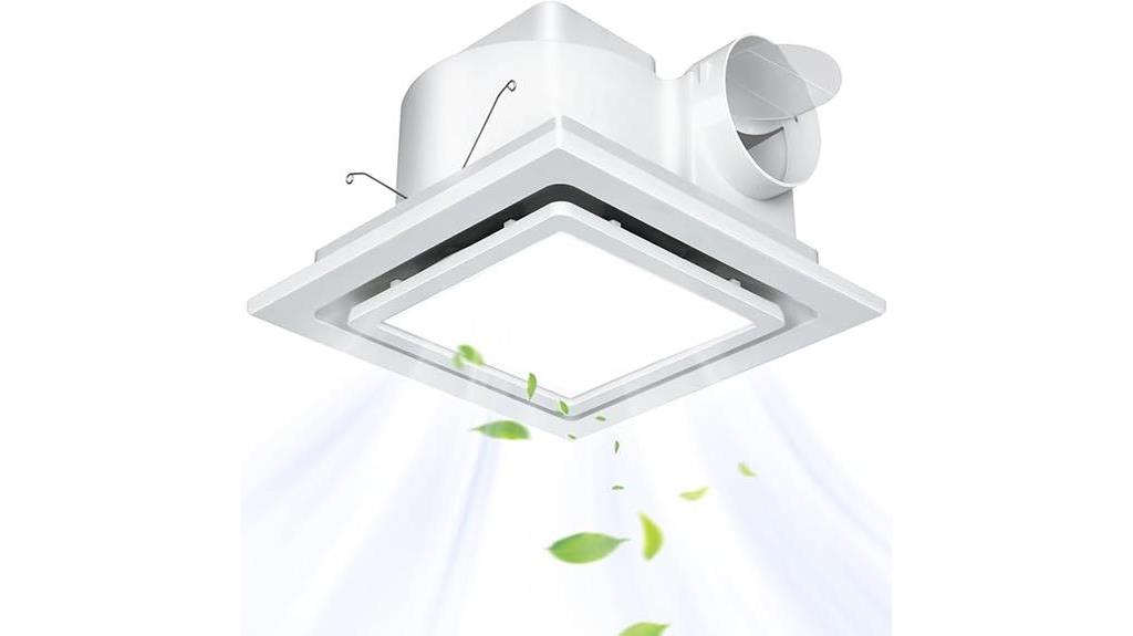 12 inch quiet ceiling mount bathroom exhaust fan with light