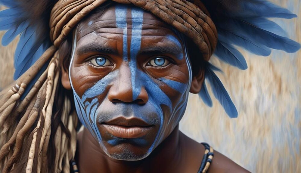 aboriginal with blue eye