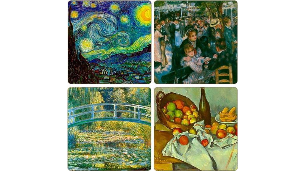 absorbent impressionists coasters collection