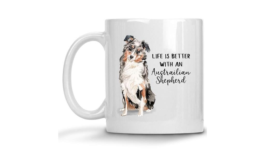 australian shepherd watercolor mug