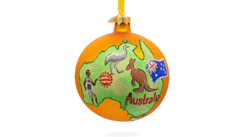 australian themed glass ball ornament