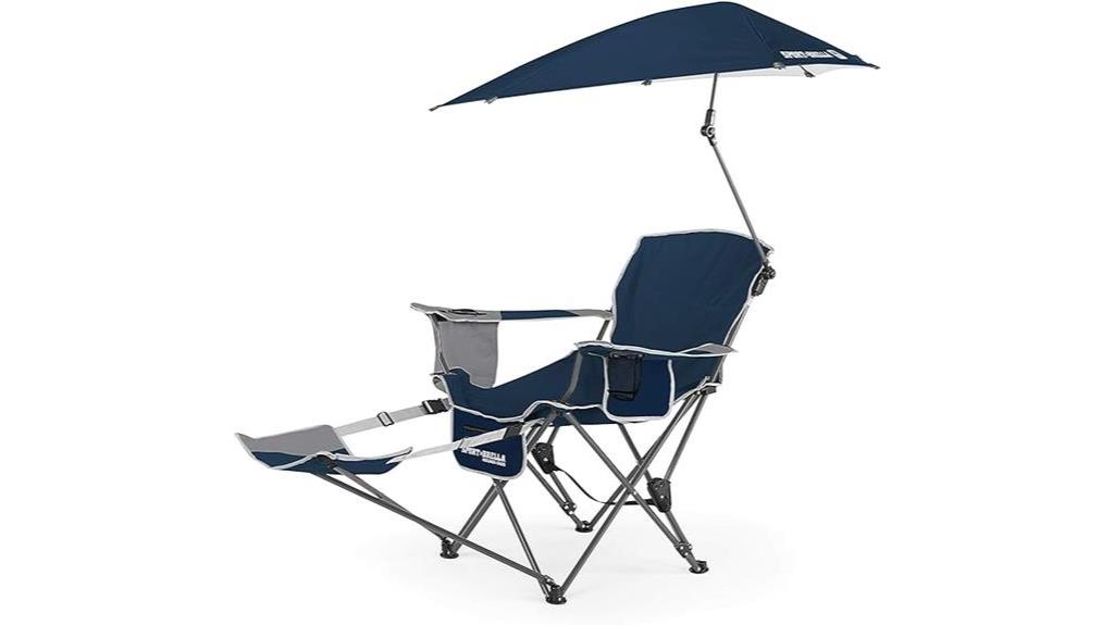 beach chair with adjustable umbrella
