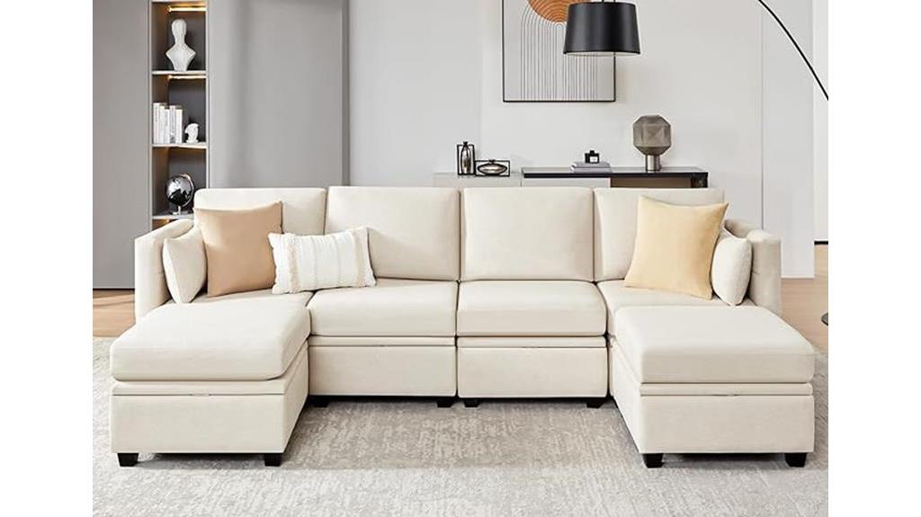 beige sectional sofa with chaise