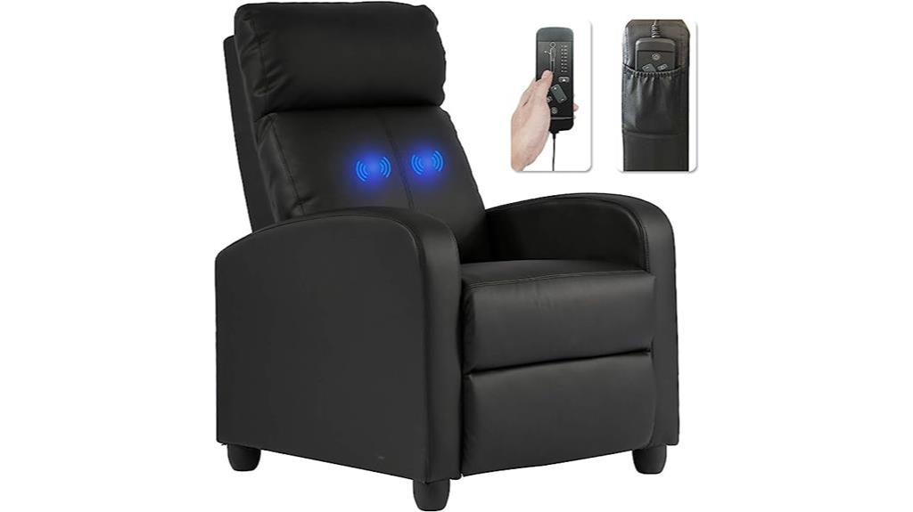 black pu leather massage chair