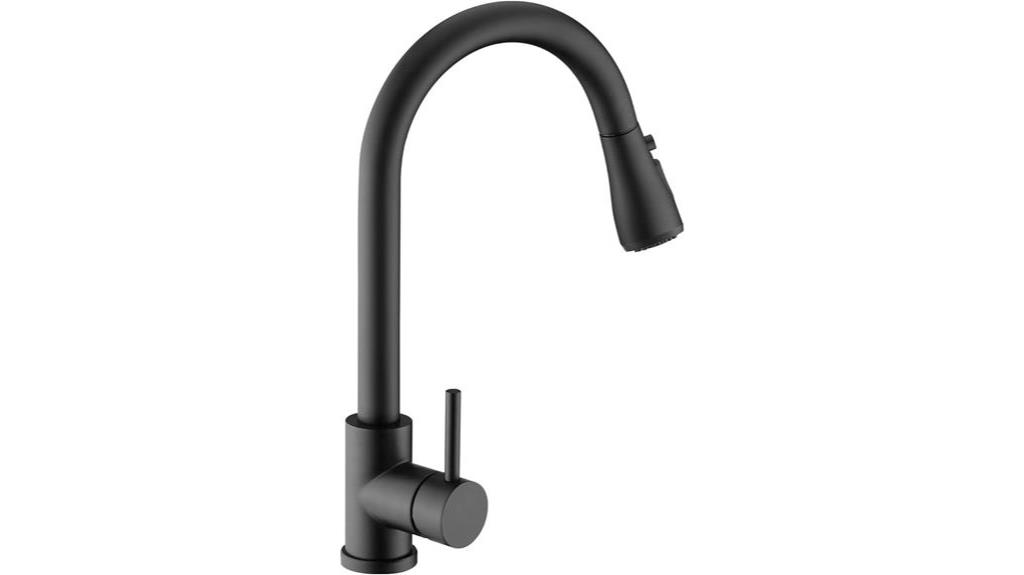 black pull down kitchen faucet