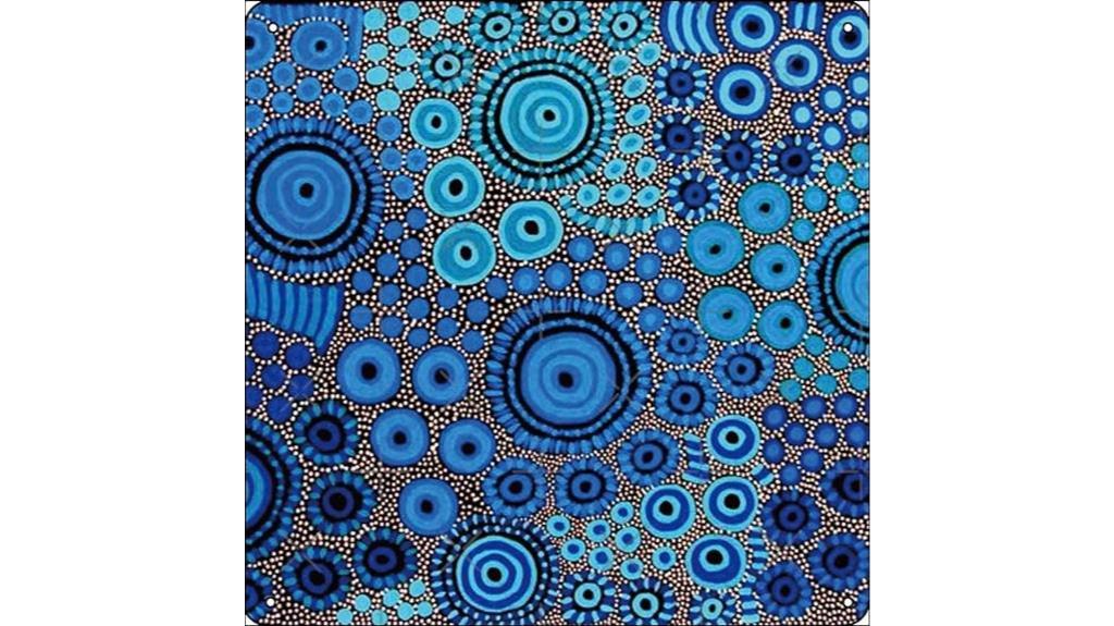 blue aboriginal art poster