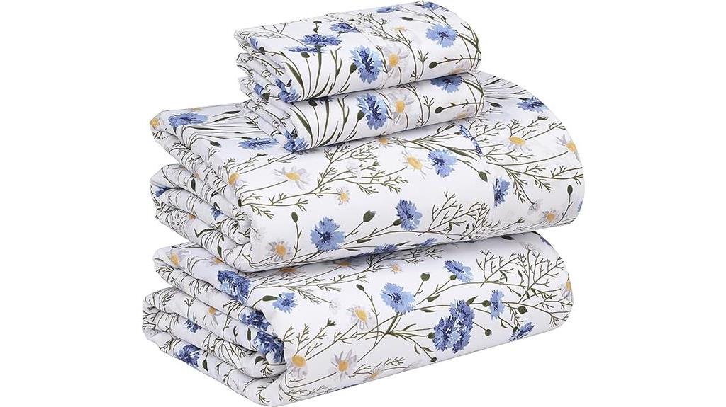 blue floral cotton sheets