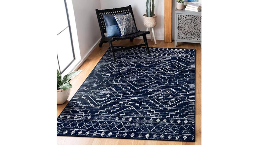 blue non slip entryway rug