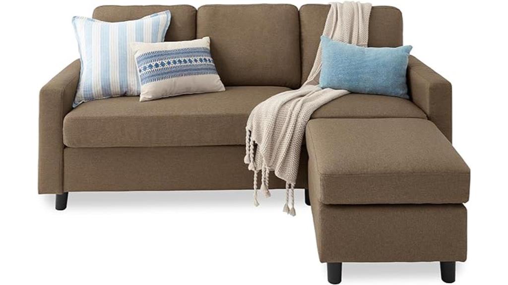 brown upholstered sectional sofa