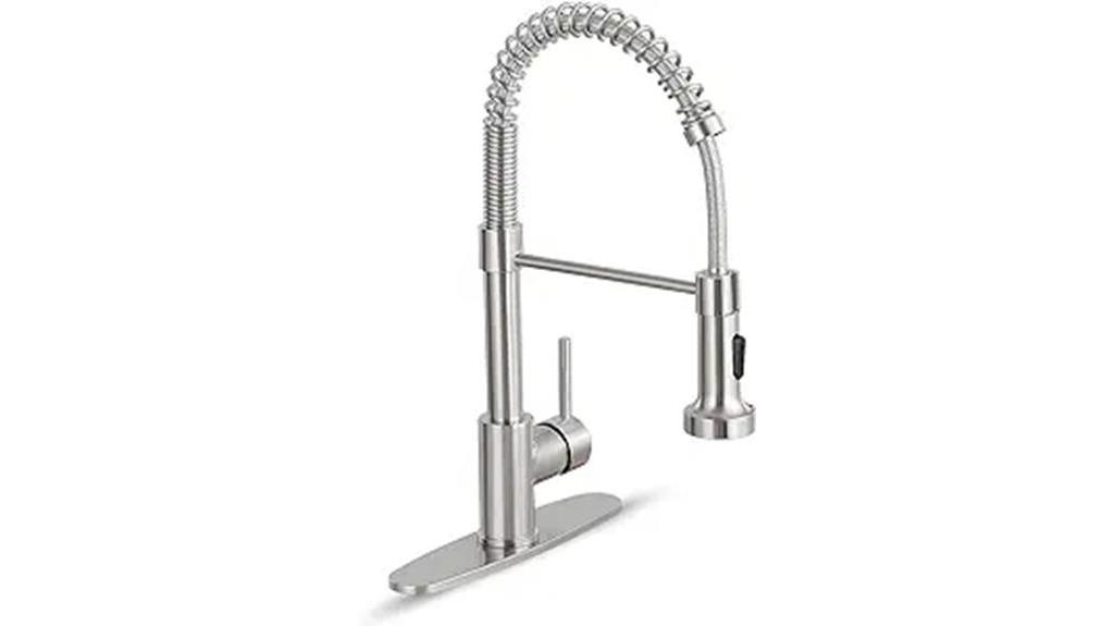brushed nickel pull down faucet