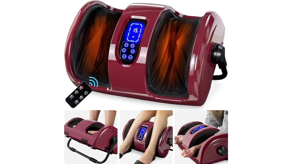 burgundy heated foot massager