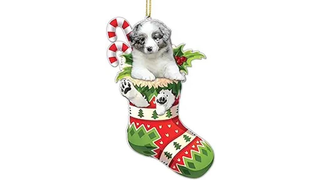 christmas ornament featuring australian shepherd dog