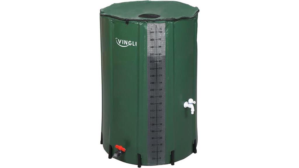 collapsible rain barrel with volume scale mark