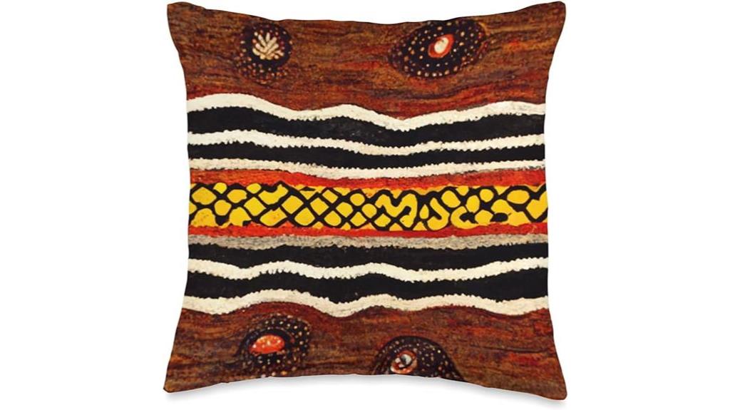 colorful aboriginal art throw pillow