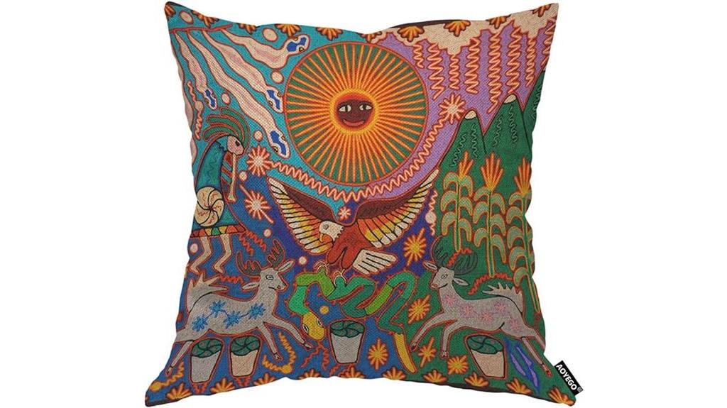 colorful oaxacan throw pillow