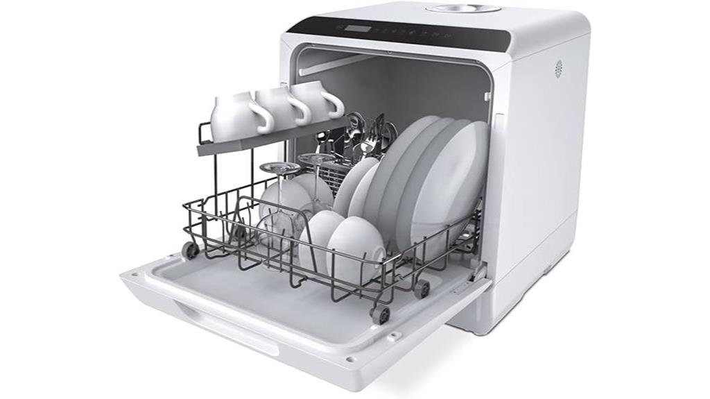 compact and versatile countertop dishwasher