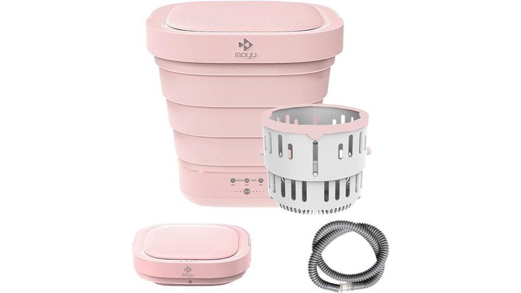 compact pink washer and dryer