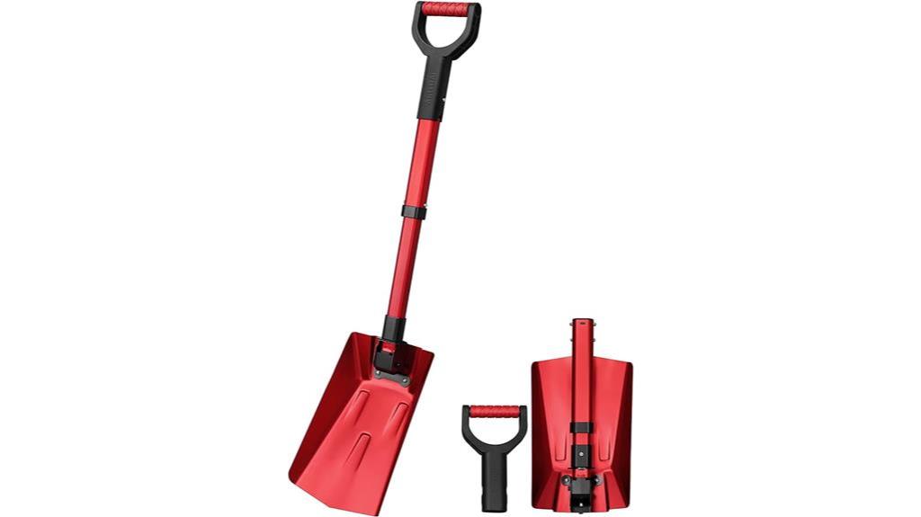 compact red snow shovel