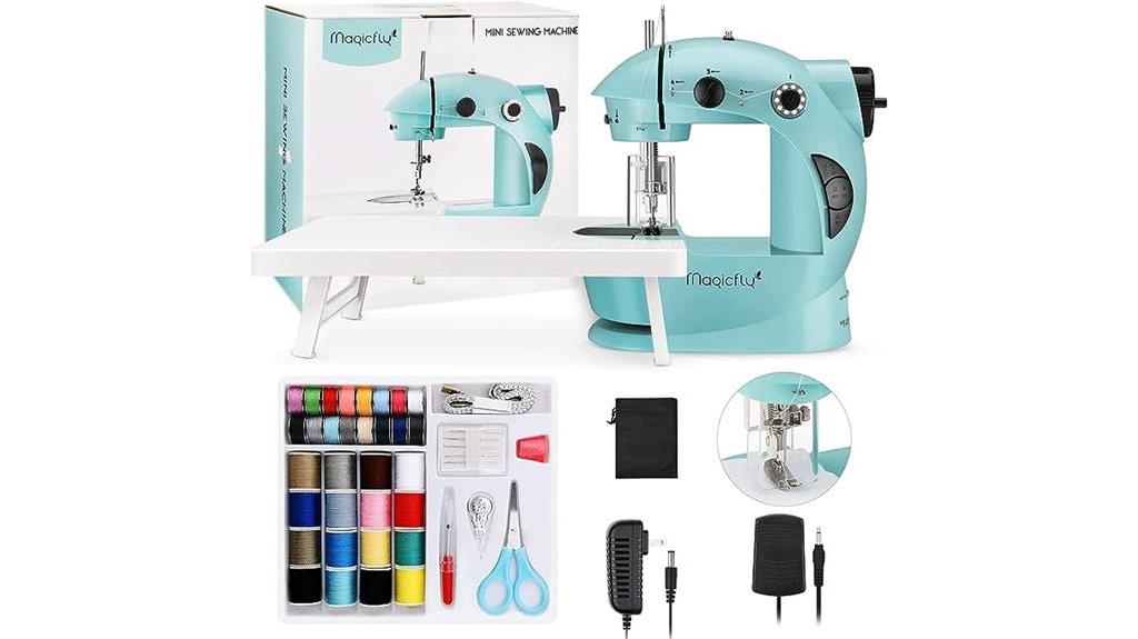 compact sewing machine with table