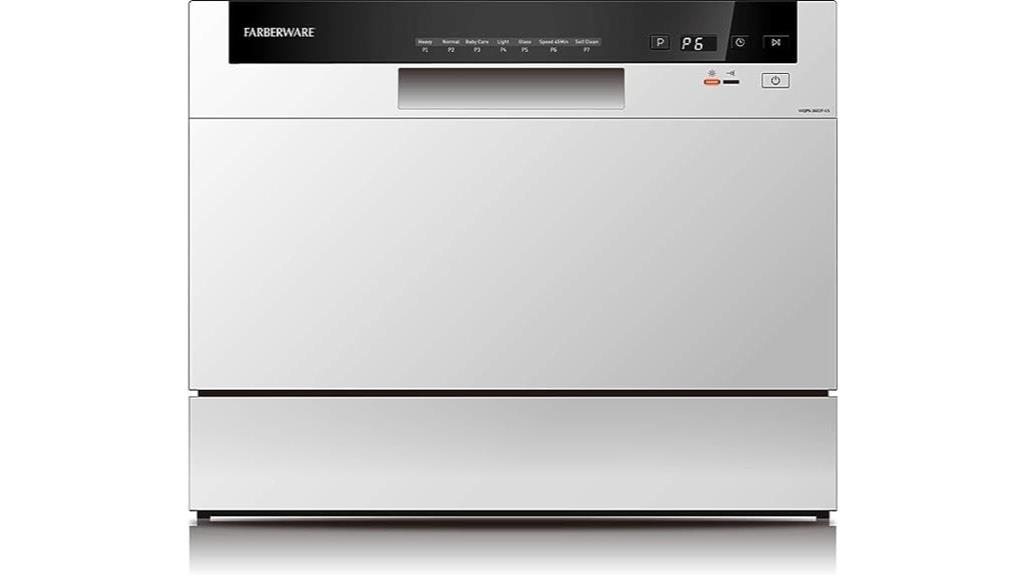 convenient countertop dishwasher with 7 programs