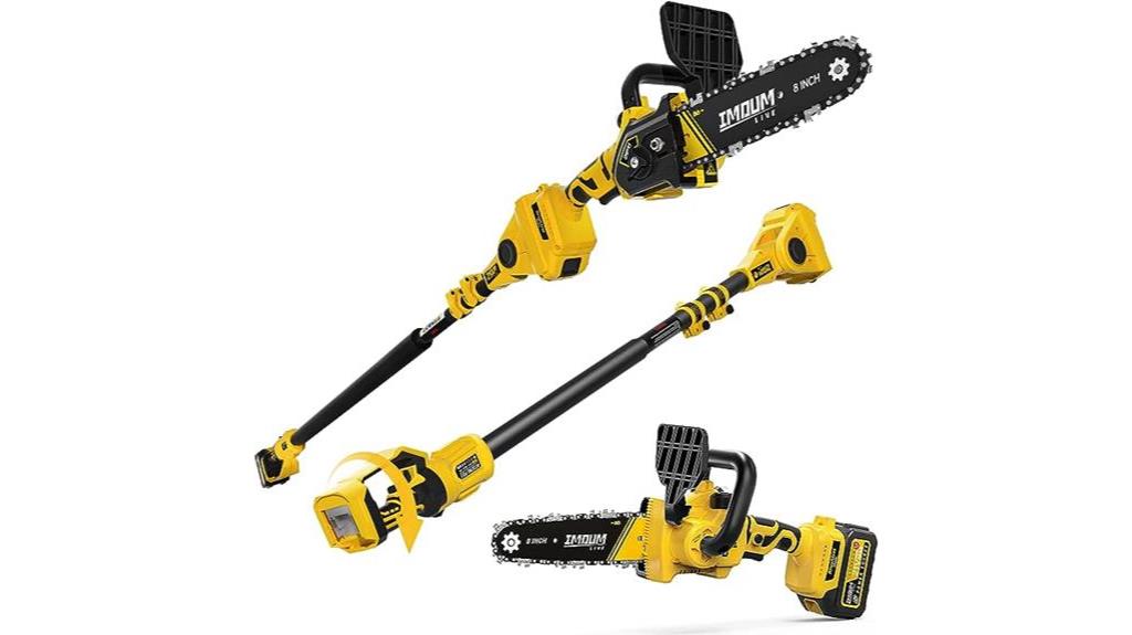 cordless pole saw and chainsaw
