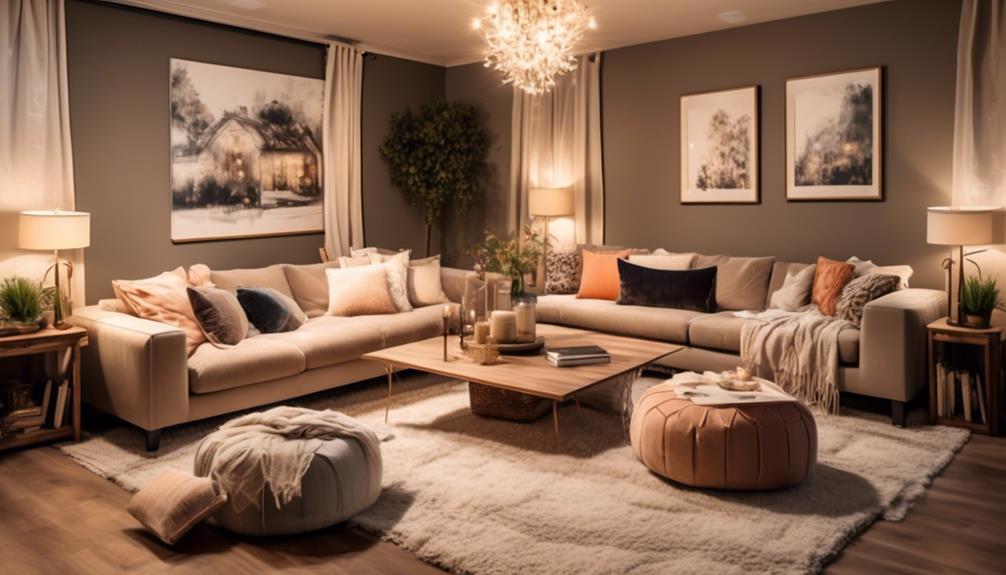 cozy oasis with stylish couches