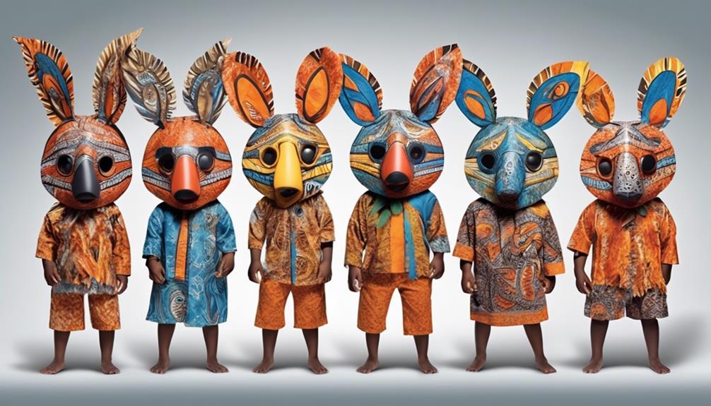cultural masks representing animals