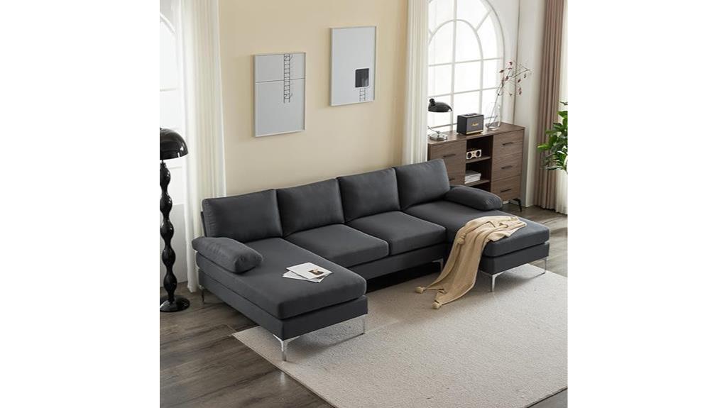 dark gray convertible sofa
