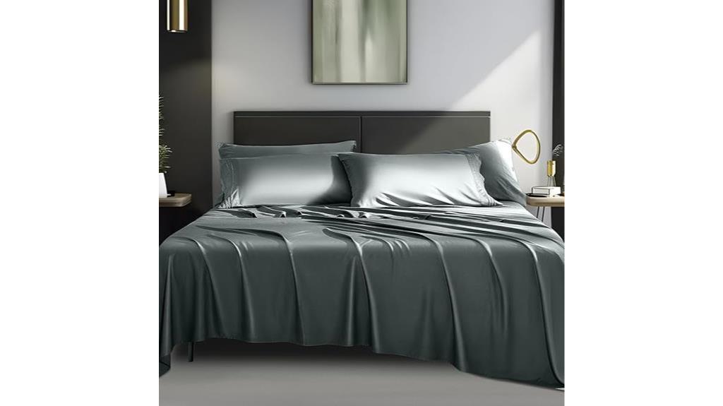 dark grey bamboo bed sheets