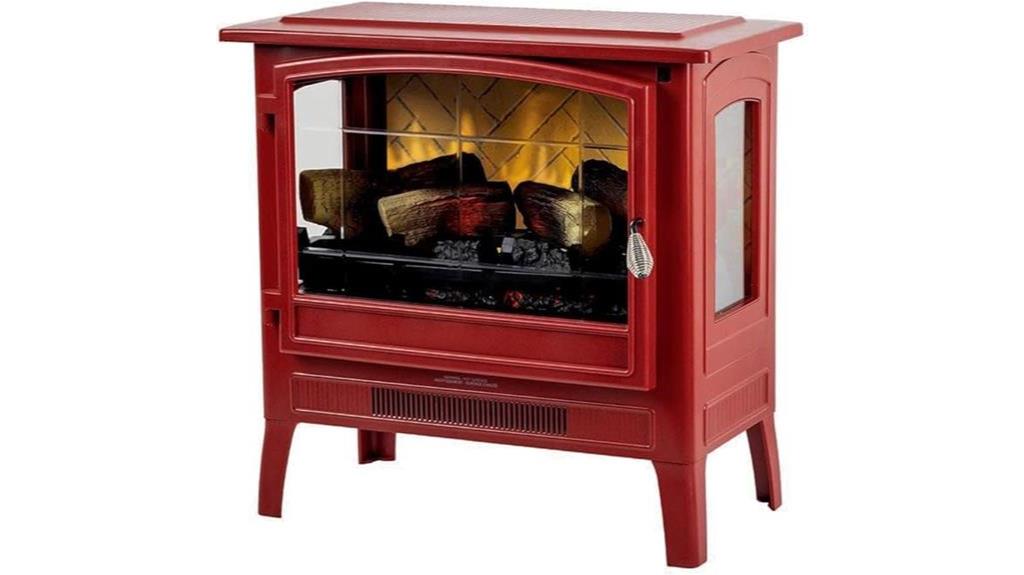 deep red electric fireplace