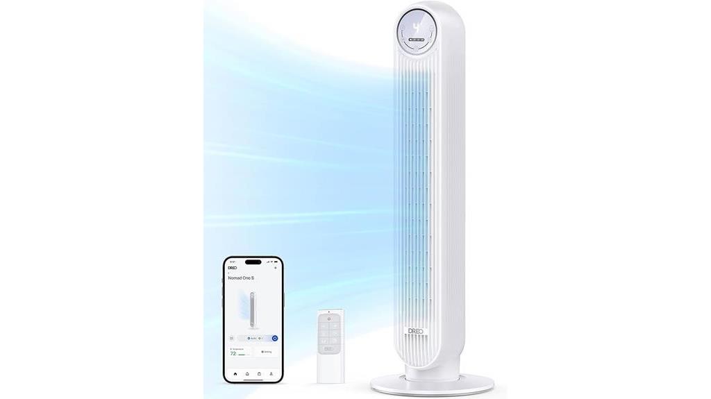 dreo tower fan with remote smart oscillating