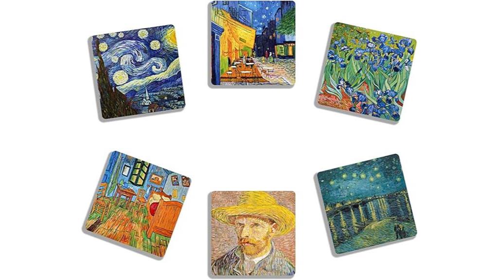 durable rubber coasters with art