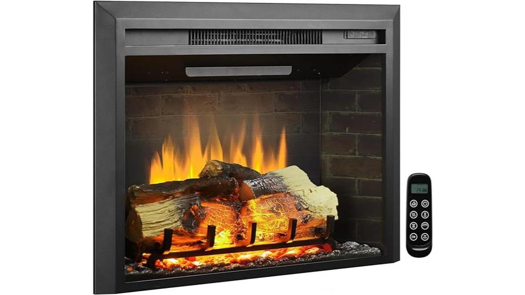 electric fireplace insert with flames