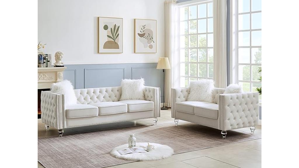 elegant velvet loveseat couch