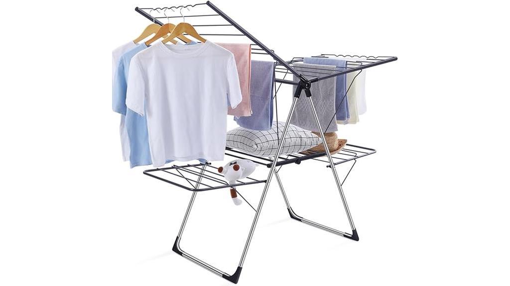 foldable 2 level clothes rack