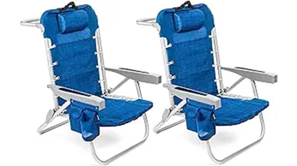 foldable beach chair set