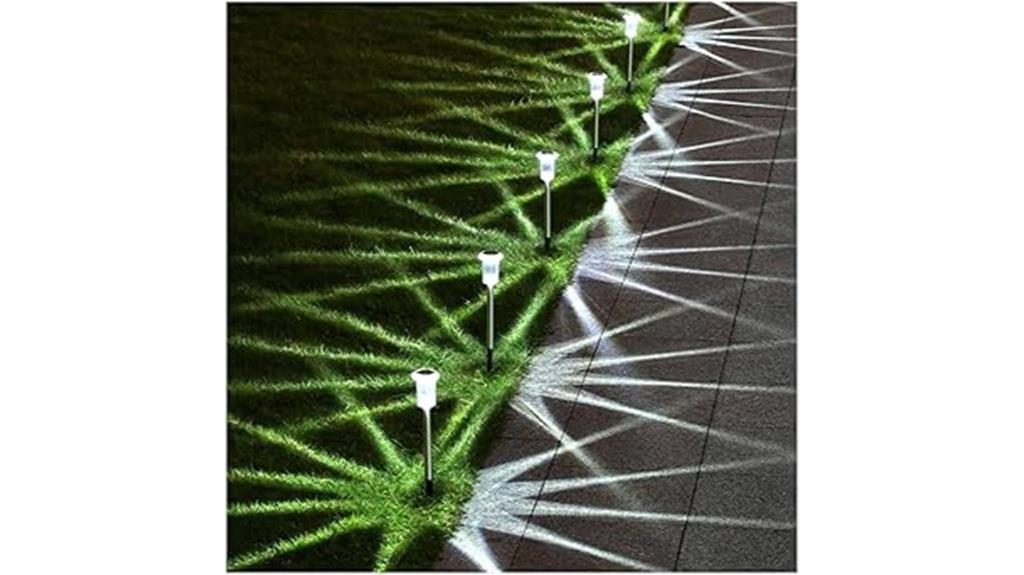 gorrzai 10 pack cold white solar pathway lights