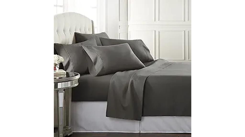 gray 6 piece king size sheets