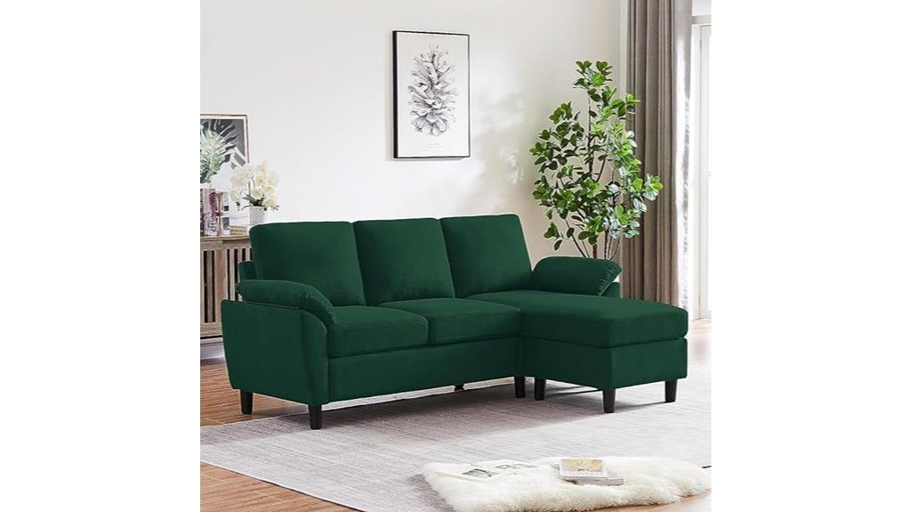 green convertible sectional sofa