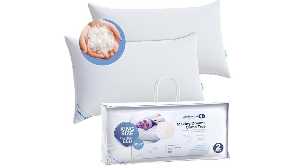 high quality down pillows set