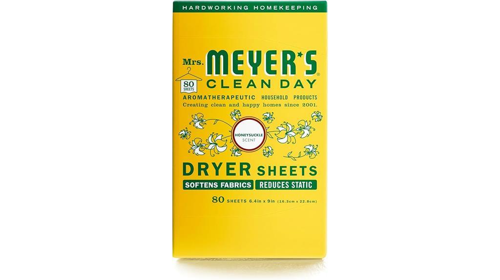 honeysuckle scented dryer sheets