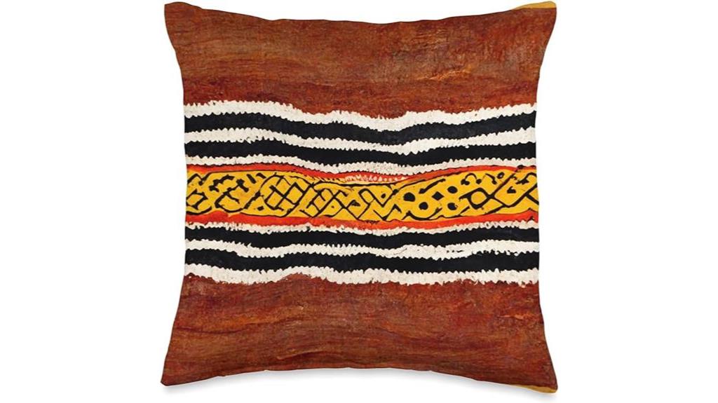 indigenous inspired australian artwork pillow