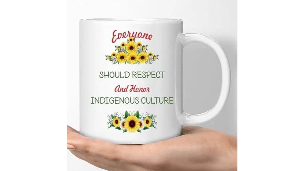 indigenous inspired ceramic coffee mug