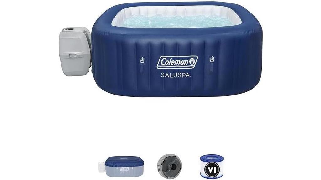 inflatable blue hot tub