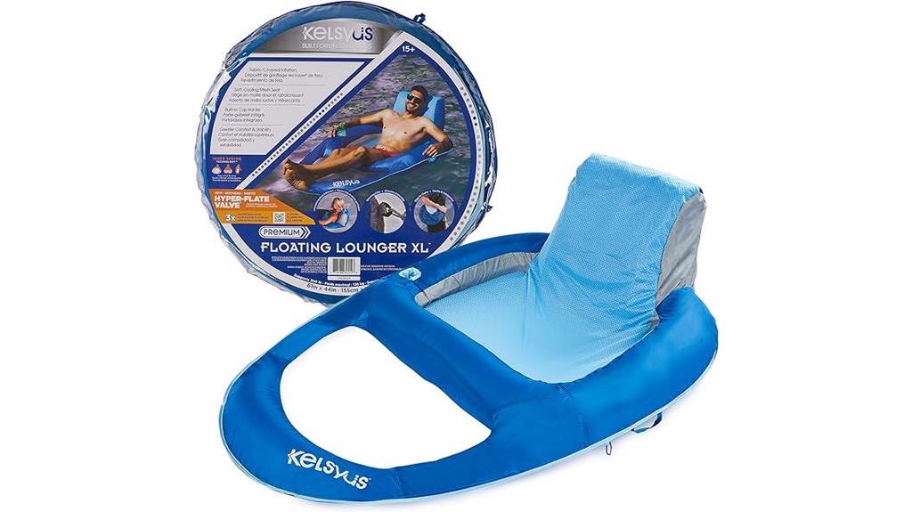 inflatable floating lounger with fast inflation