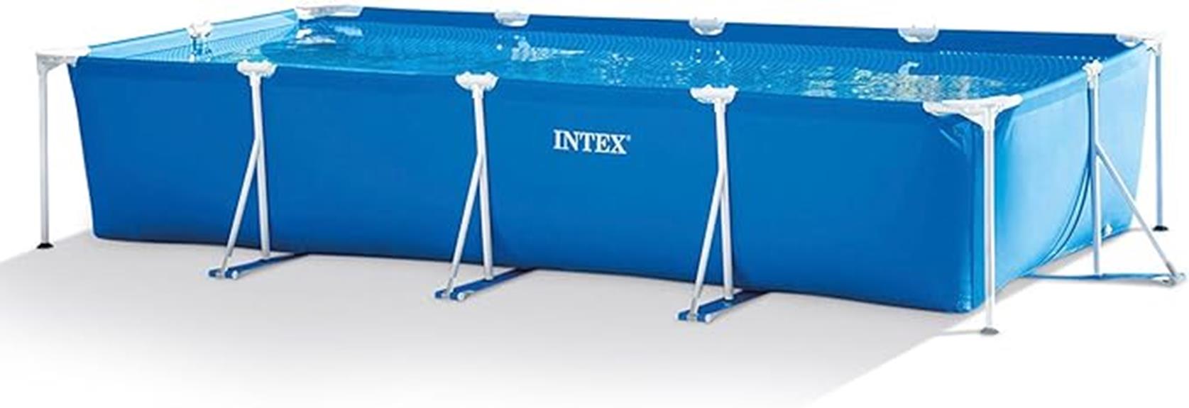 intex blue rectangular above ground pool