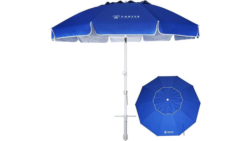 large beach umbrella with sand anchor and uv protection