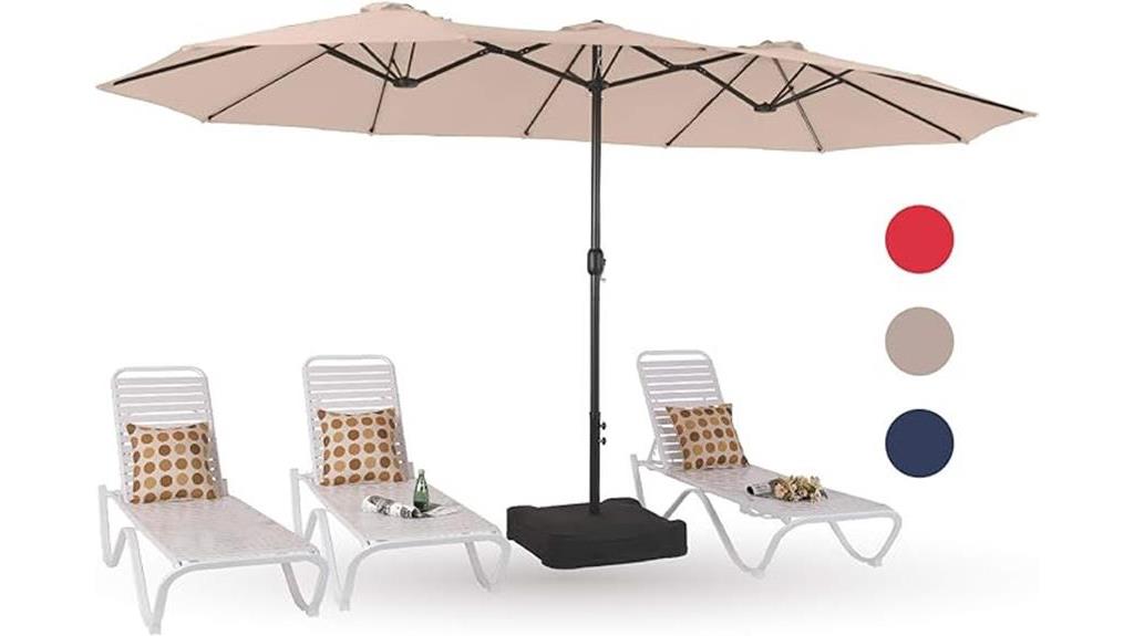 large beige patio umbrella